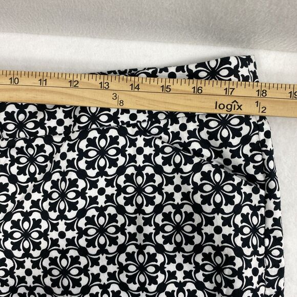 Laundry by Shelli Segal Pants Womens Size 12 Black White Cropped Slacks Pockets - Picture 7 of 11